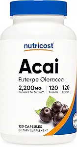 61PbHX1vGkL._AC_SY300_SX300_QL70_FMwebp_ (1) Nutricost Acai Extract 120 Capsules for 120 Servings - Euterpe Oleracea, GMO Free, Gluten Free and Vegetarian